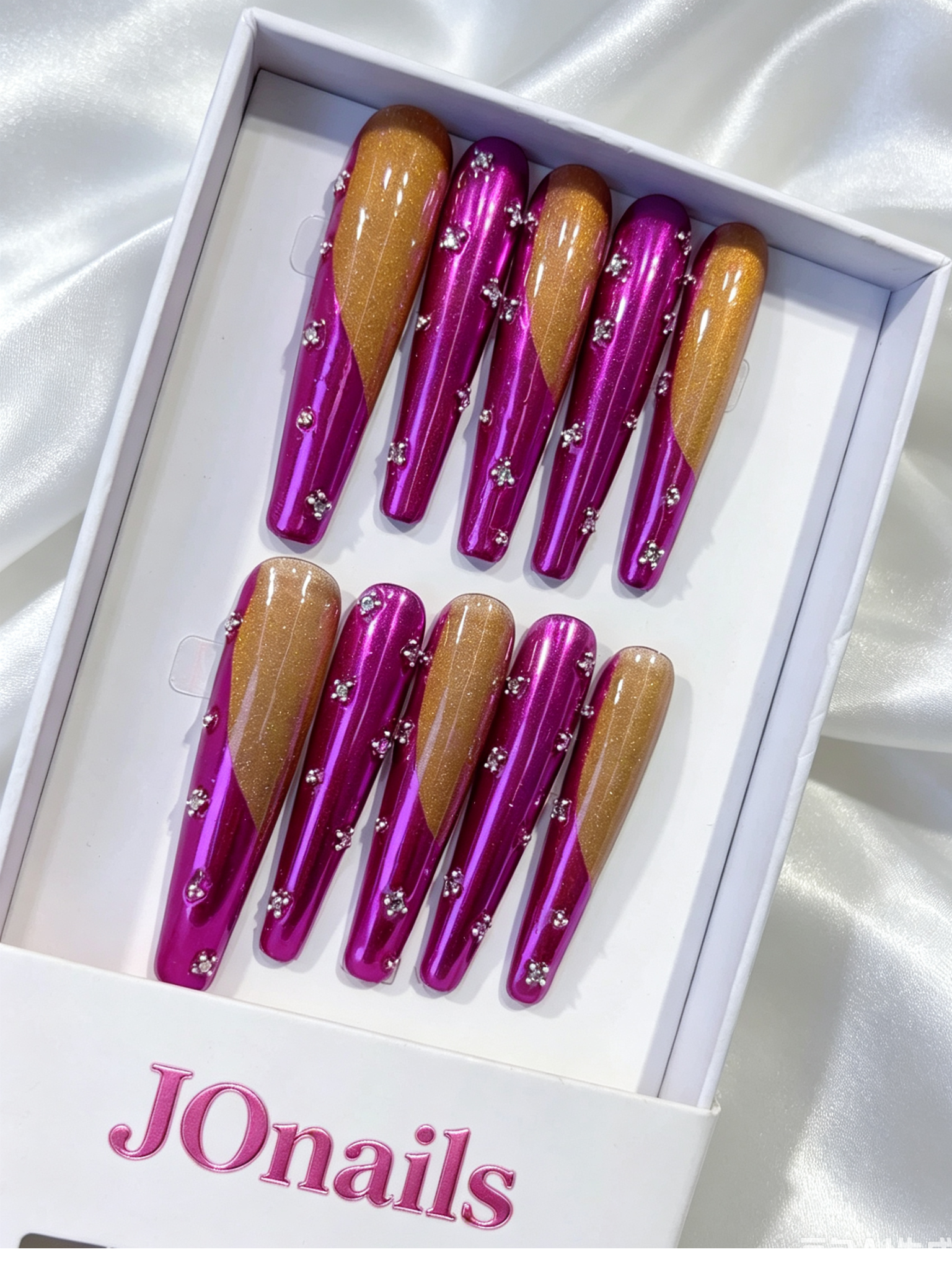 Rosy Glow Mirror French Press-On Nails