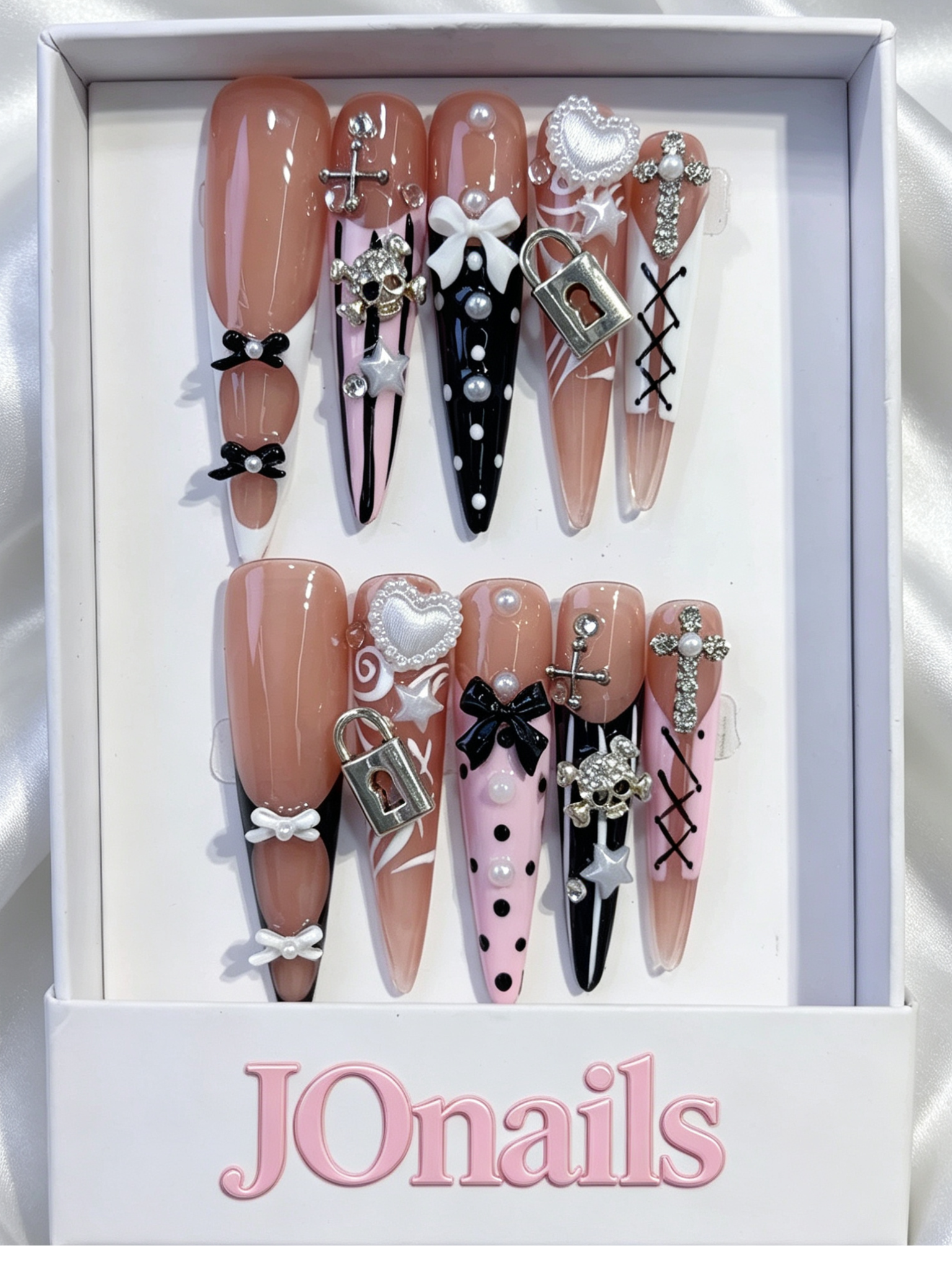 Rose Quartz Extra Long Press-On Nails