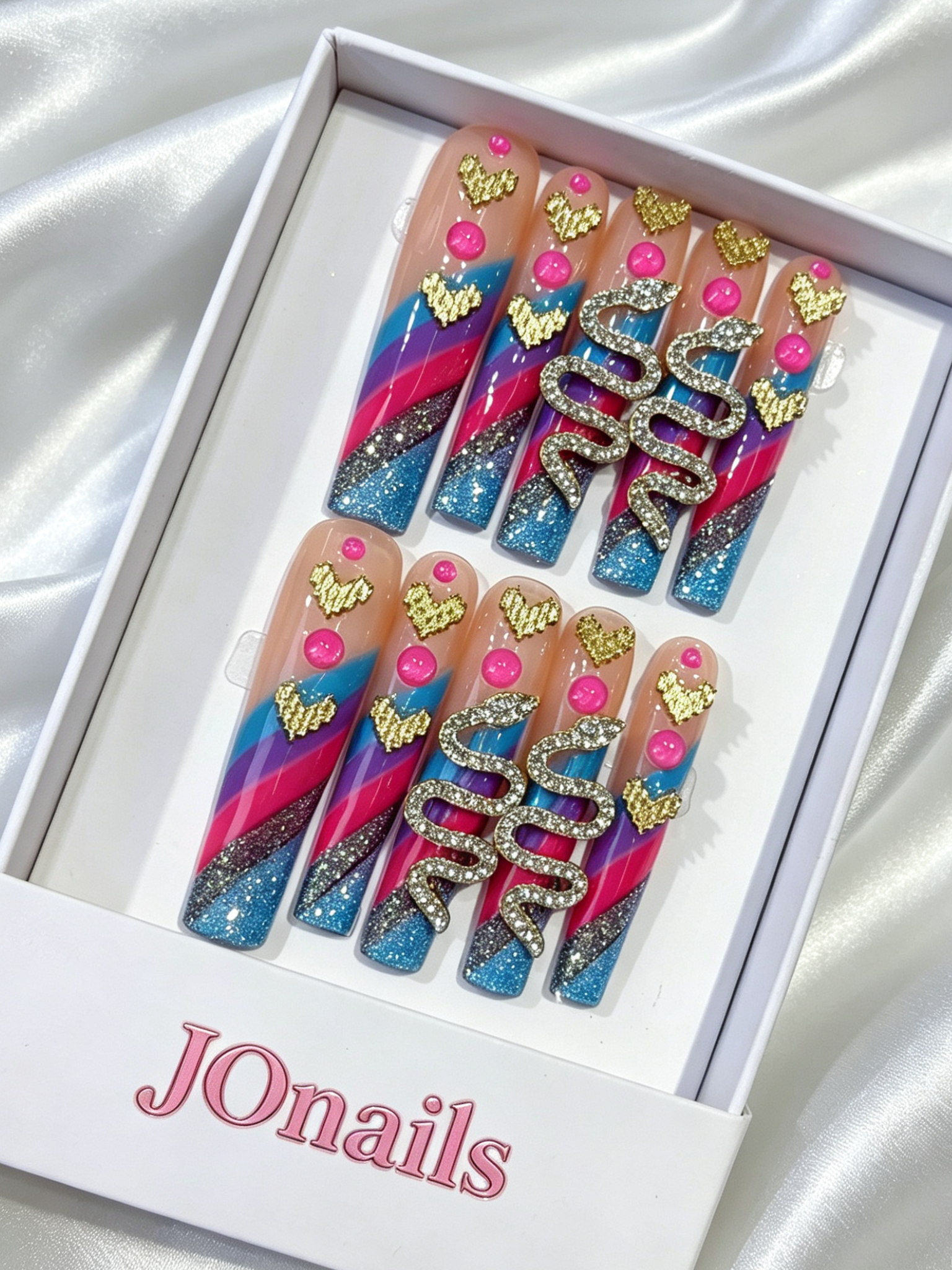 Electric Snake Rave Press-On Nails