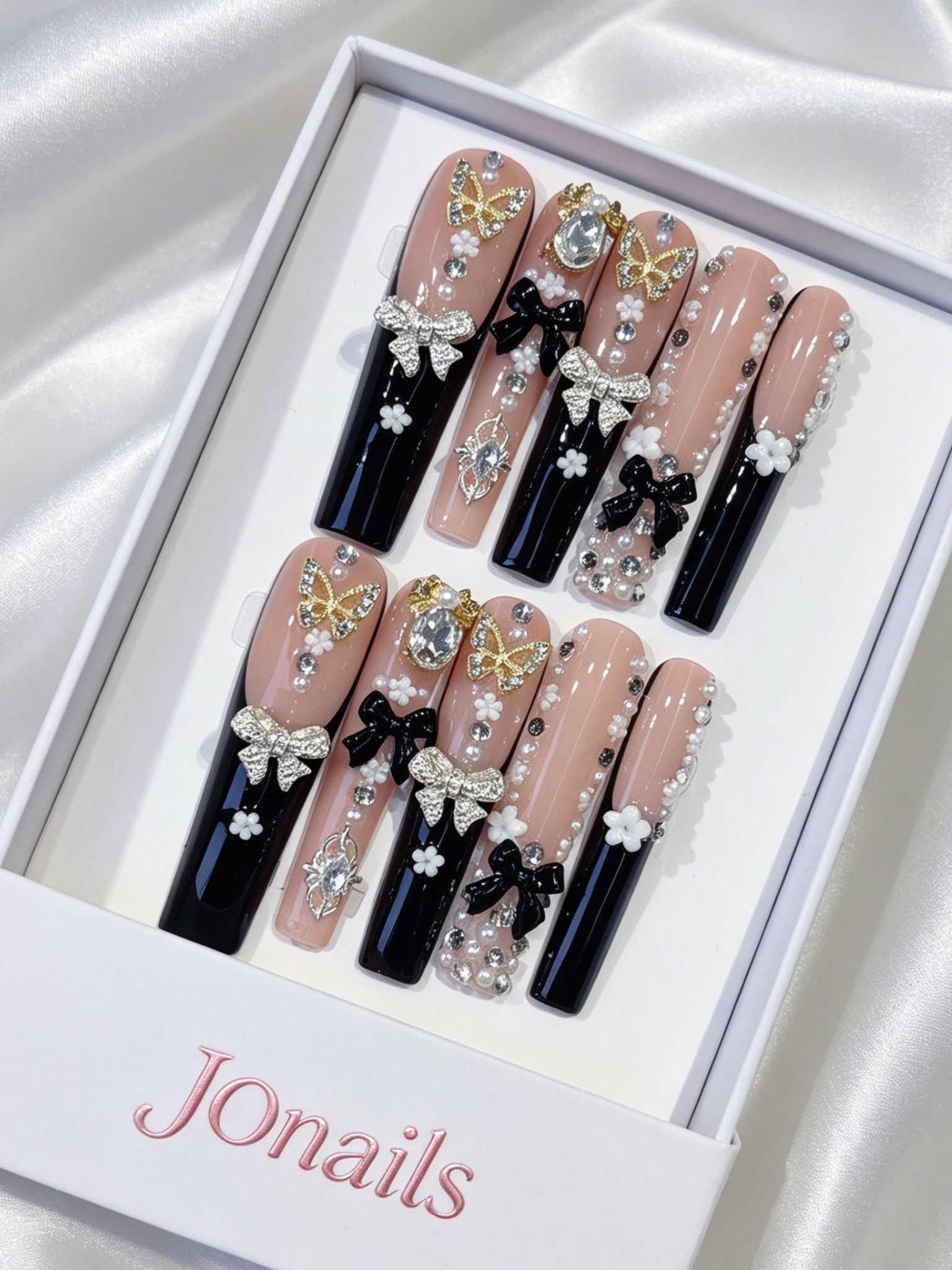 Neon Snake Glitter Press-On Nails