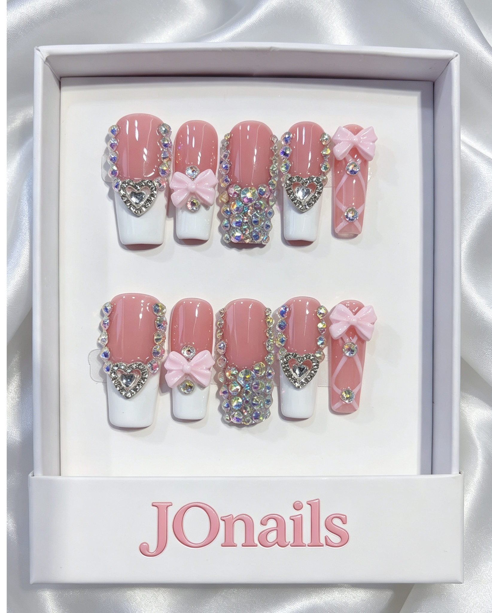 Pink Heart Luxe Press-On Nails