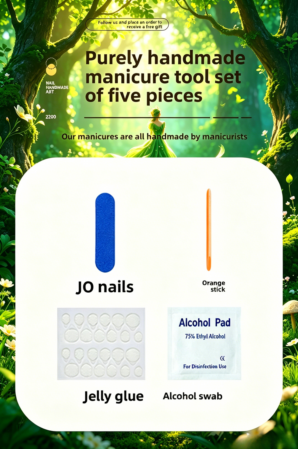 Link 2 | Handmade Reusable Press-On Nails – Glossy Finish Set for Daily Wear & Special Occasions